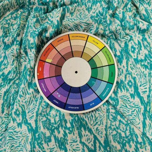 Iman Womens Pants 2X Plus Long Palazzo Pull On Blue Watercolor WAT64E - Picture 7 of 8